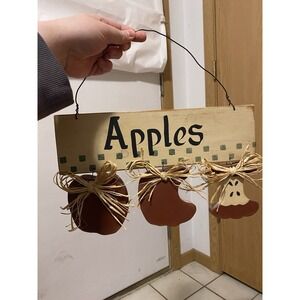 Vintage Wooden Apple Sign
